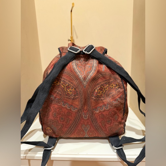 Etro Vintage Red and Brown Paisley Backpack - Picture 3 of 10